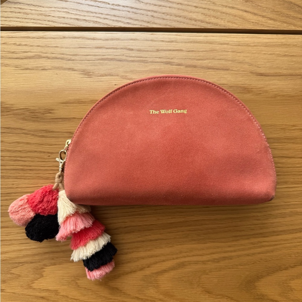 The Wolf Gang Pink Suede Clutch for Summer